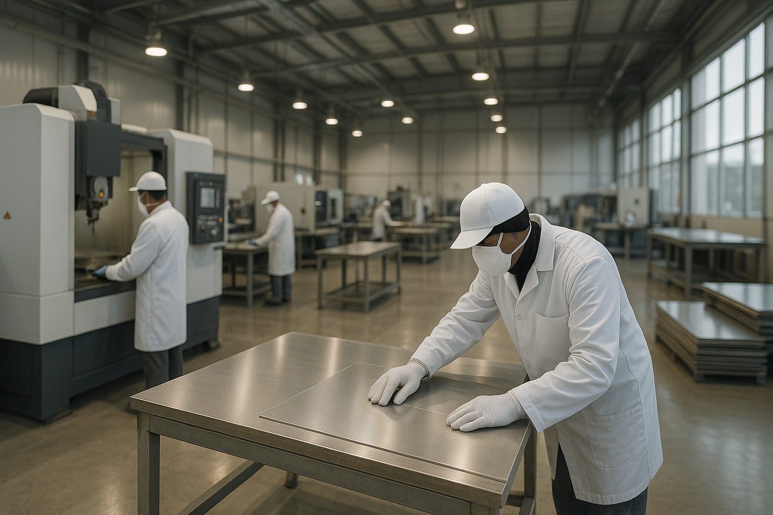 Modern stainless steel fabrication workshop